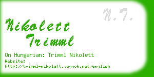 nikolett trimml business card